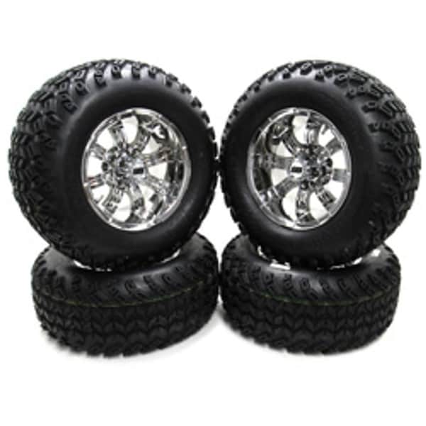 Ilc Replacement For Ezgo / Cushman / Textron 23X10 12 Pioneer Tires With Chrome Spartan Ss 12X7 Rims PART-751119PKG - main